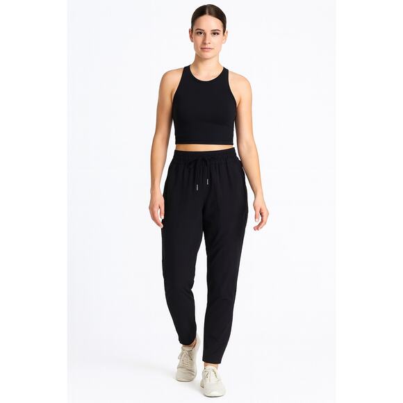Lululemon Black Athleisure Pants Drawstring Waist Relaxed Fit Performance | 4 - Picture 1 of 10